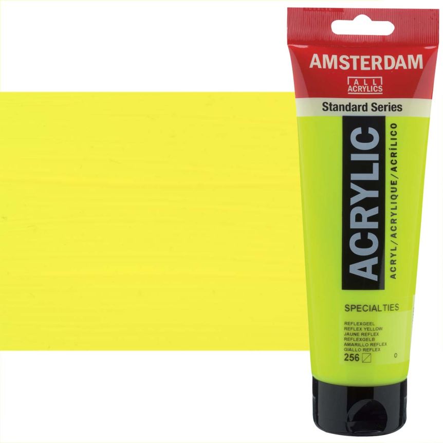 Amsterdam Standard Series Acrylic Paint - Reflex Yellow, 250ml Tube