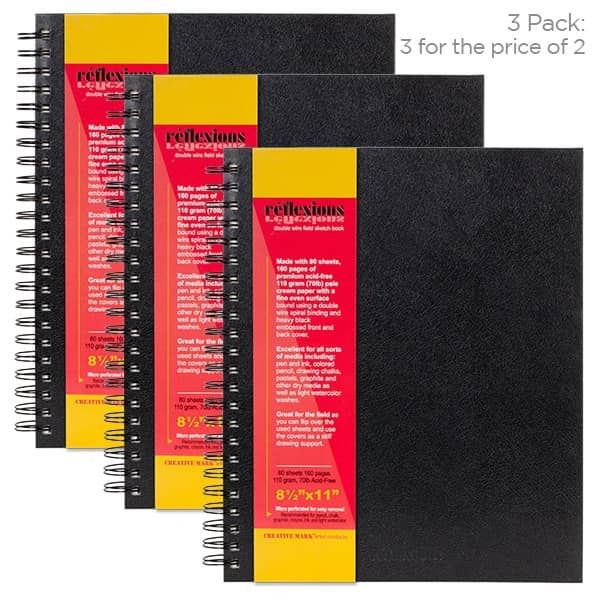 Reflexions Reflexions Wirebound Sketch Book Bundle Buy 2 Get 1 Free 8.5x11"