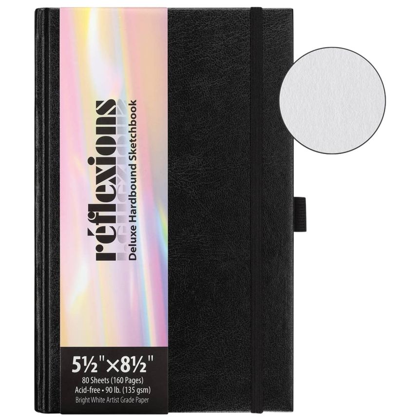 Reflexions Deluxe Hardbound Sketchbook, 5-1/2" x 8-1/2", 90 lb. (80 Sheets)