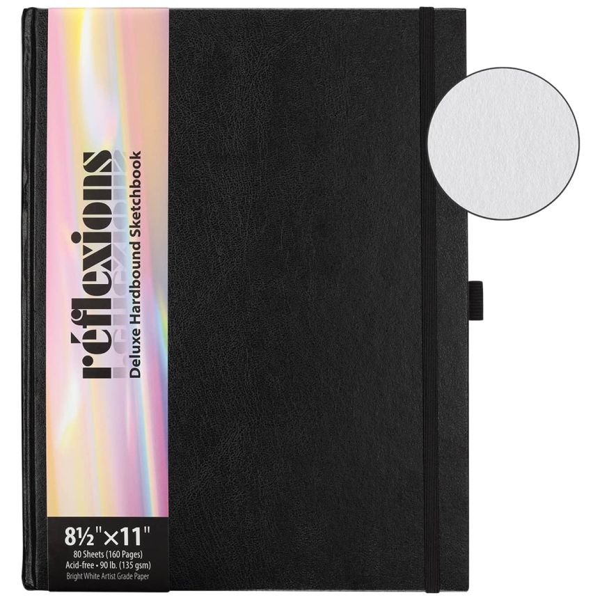 Reflexions Deluxe Hardbound Sketchbook, 8-1/2" x 11", 90 lb. (80 Sheets)