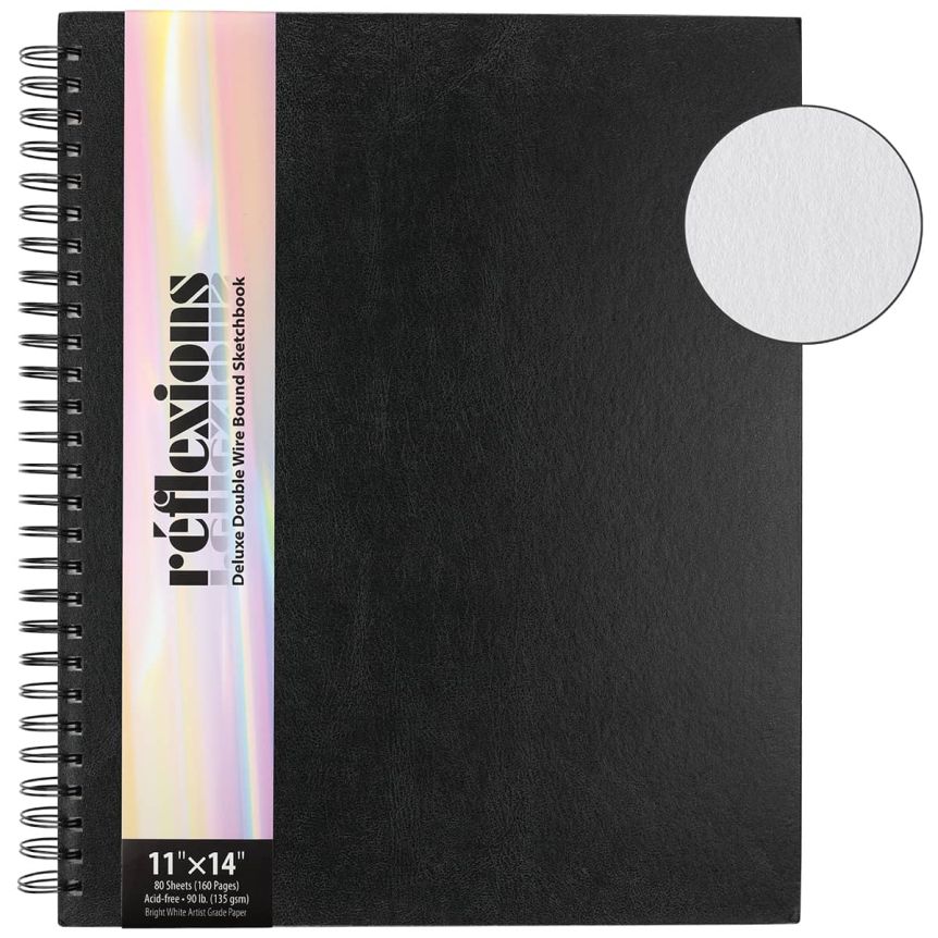 Reflexions Deluxe Wirebound Sketchbook, 11" x 14", 90 lb. (80 Sheets)
