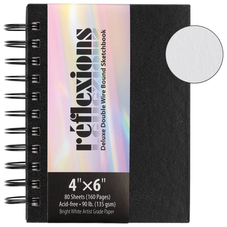 Reflexions Deluxe Wirebound Sketchbook, 4" x 6", 90 lb. (80 Sheets)