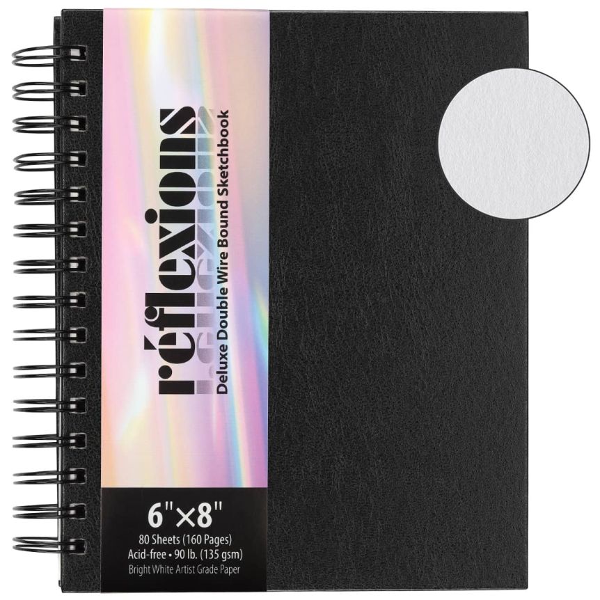 Reflexions Deluxe Wirebound Sketchbook, 6" x 8", 90 lb. (80 Sheets)