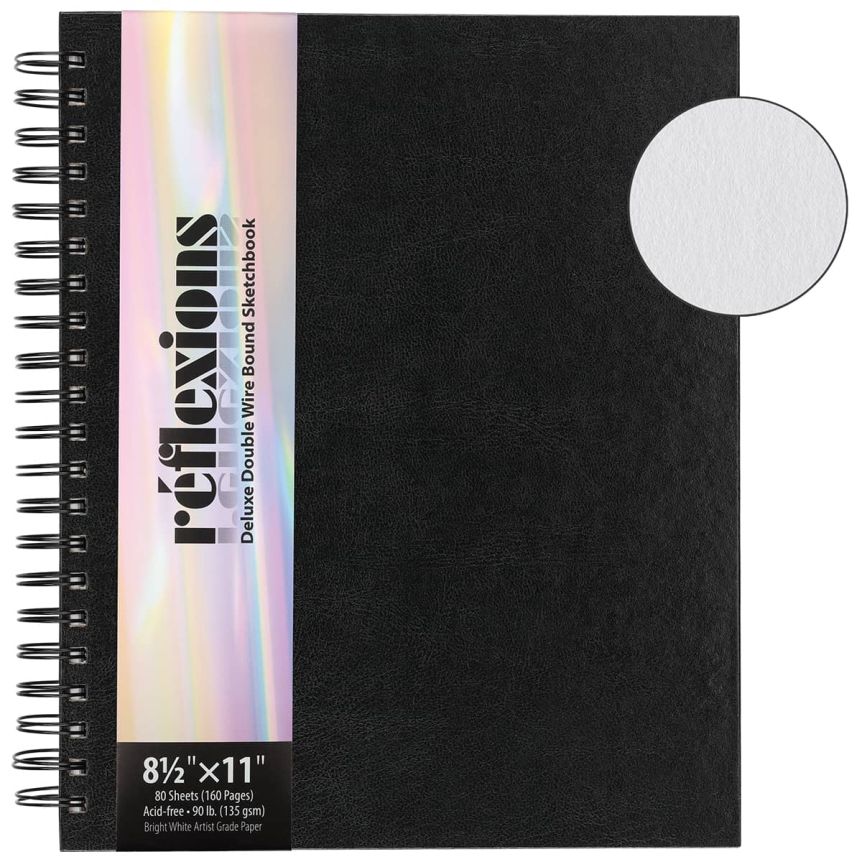 Reflexions Deluxe Wirebound Sketchbook, 8-1/2" x 11", 90 lb. (80 Sheets)