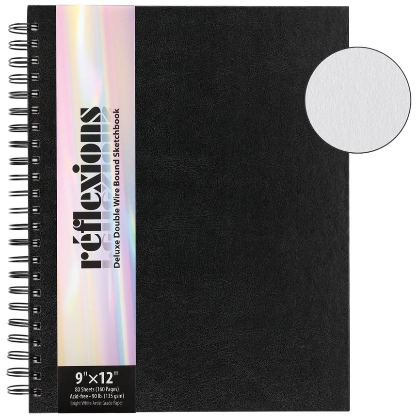 Reflexions Deluxe Wirebound Sketchbook, 9" x 12", 90 lb. (80 Sheets)