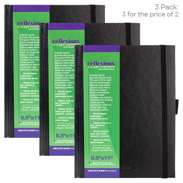 Reflexions Hardbound Sketch Book Bundle (Buy 2 Get 1 Free) 8.5x11"