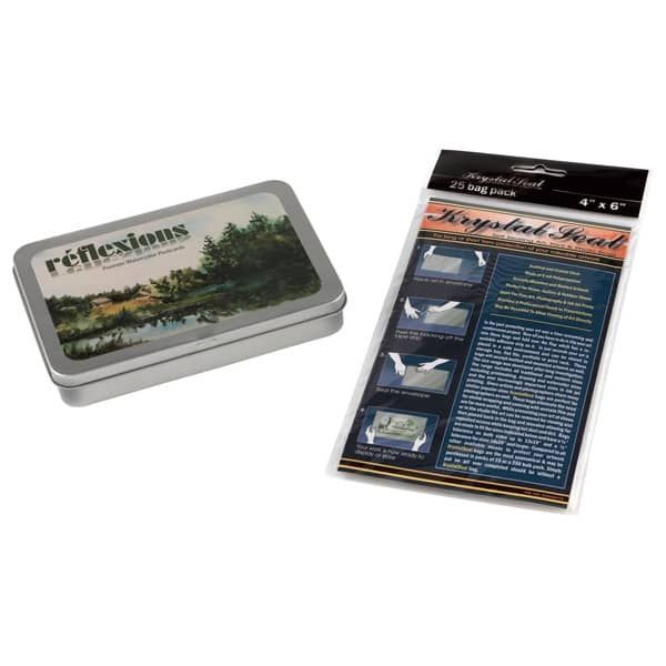 140LB Watercolor Postcards Tin of 24 w/ Krystal Seal Bags