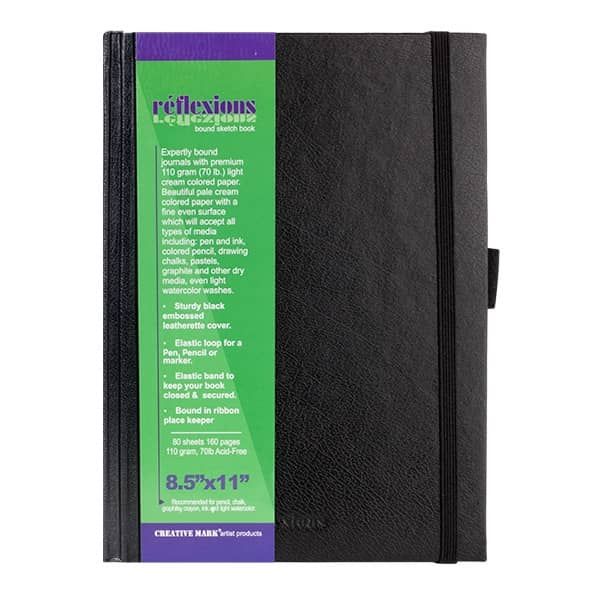 Black Hardbound Sketch Book 8.5X11 Brand New Blank White Heavy Artist Paper