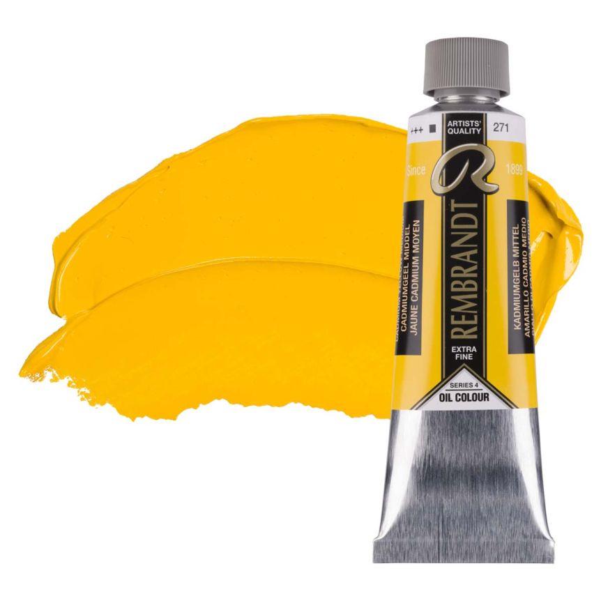 Rembrandt Extra-Fine Artists' Oil Paint - Cadmium Yellow Medium, 150ml Tube