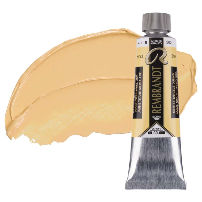 Rembrandt Extra-Fine Artists' Oil Paint - Nickel Titanium Yellow Deep, 150ml Tube