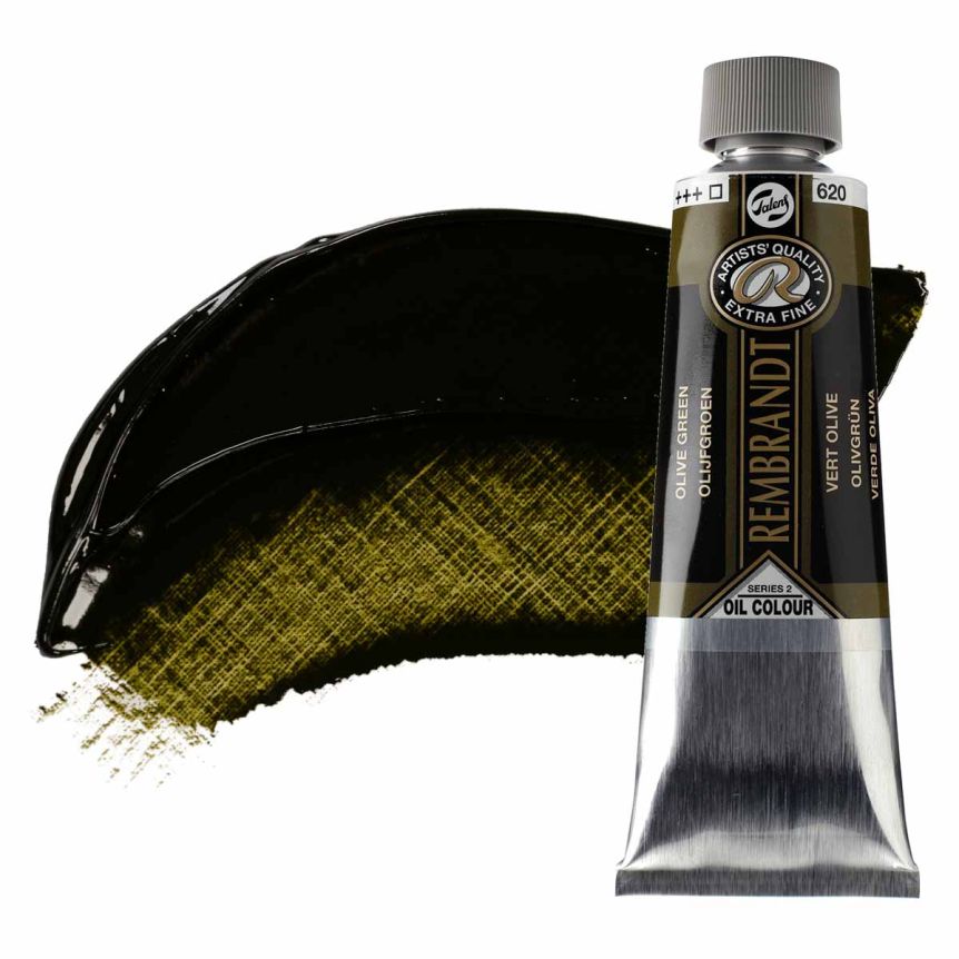 Rembrandt Extra-Fine Artists' Oil Paint - Olive Green, 150ml Tube