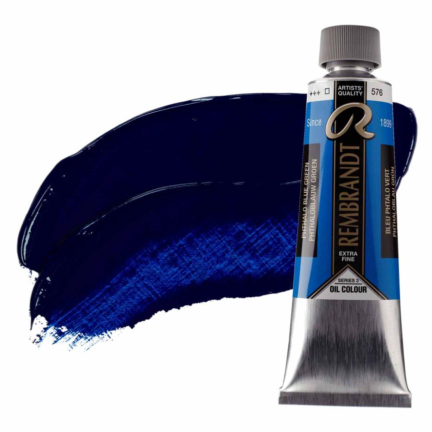 Rembrandt Extra-Fine Artists' Oil Paint - Phthalo Blue Green, 150ml Tube