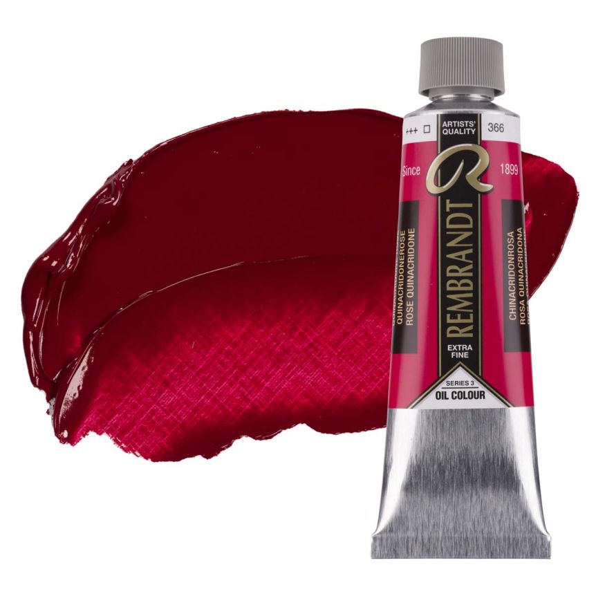 Rembrandt Extra-Fine Artists' Oil Paint - Quinacridone Rose, 150ml Tube