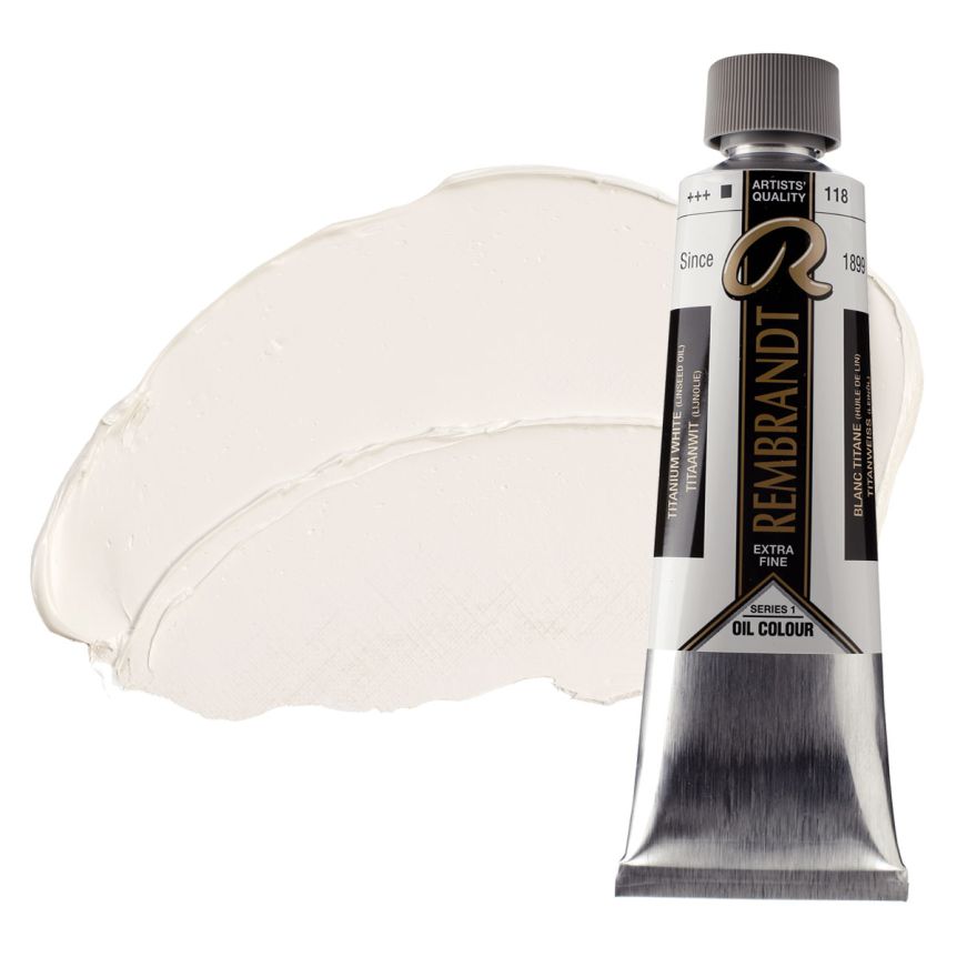 Rembrandt Extra-Fine Artists' Oil Paint - Titanium White (Linseed), 150ml Tube