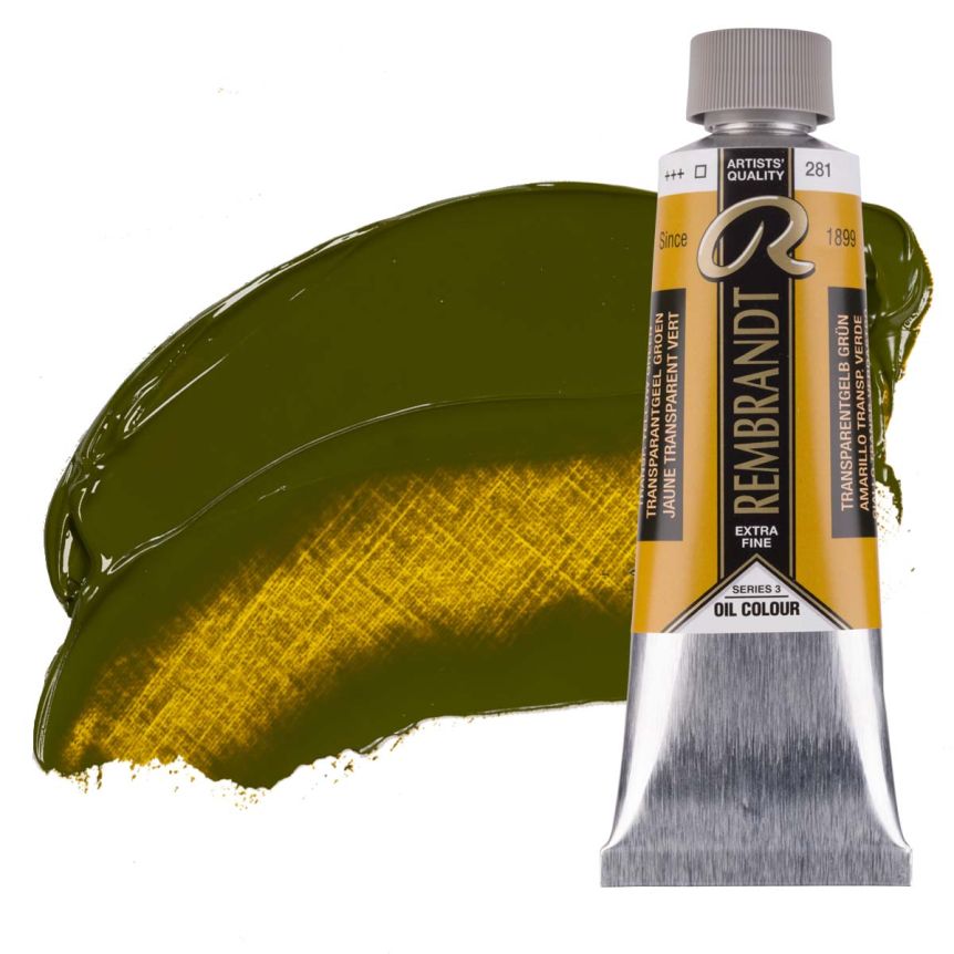 Rembrandt Extra-Fine Artists' Oil Paint - Transparent Yellow Green, 150ml Tube