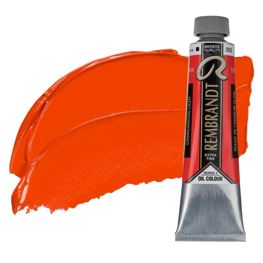 Rembrandt Extra-Fine Artists' Oil Paint - Cadmium Red Light, 40ml Tube