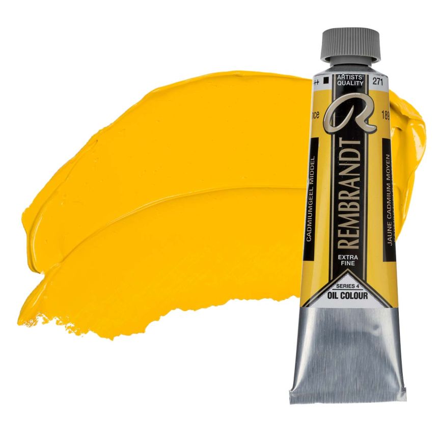 Rembrandt Extra-Fine Artists' Oil Paint - Cadmium Yellow Medium, 40ml Tube
