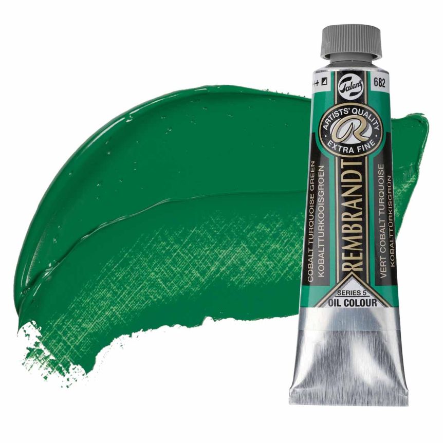 Rembrandt Extra-Fine Artists' Oil Paint - Cobalt Turquoise Green, 40ml Tube