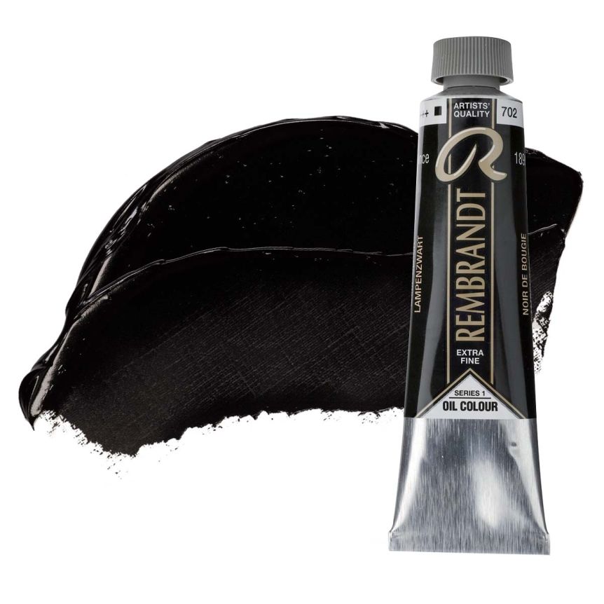 Rembrandt Extra-Fine Artists' Oil Paint - Lamp Black, 150ml Tube