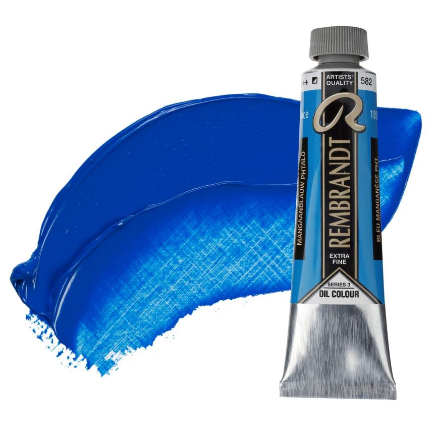 Rembrandt Extra-Fine Artists' Oil Paint - Manganese Blue Phthalo, 40ml Tube