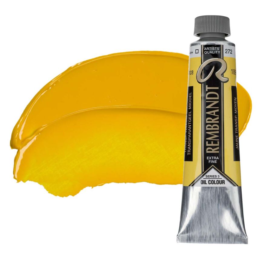 Rembrandt Extra-Fine Artists' Oil Paint - Transparent Yellow Medium, 40ml Tube