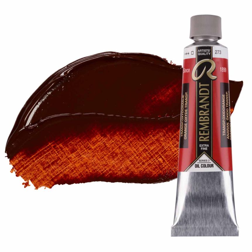 Rembrandt Extra-Fine Artists' Oil Paint - Transparent Oxide Orange, 40ml Tube