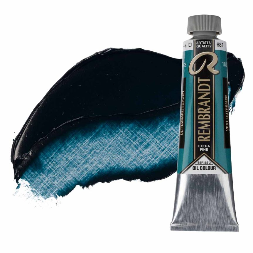 Rembrandt Extra-Fine Artists' Oil Paint - Ultramarine Green, 40ml Tube