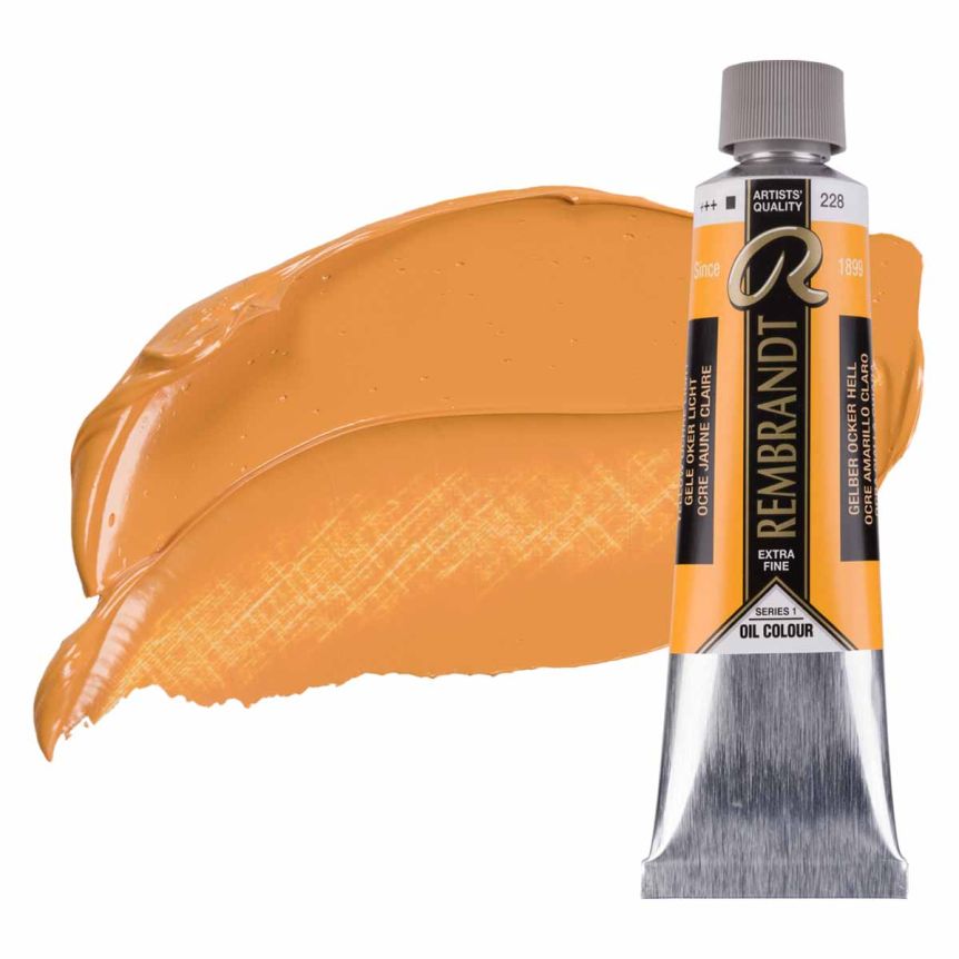 Rembrandt Extra-Fine Artists' Oil Paint - Yellow Ochre Light, 40ml Tube