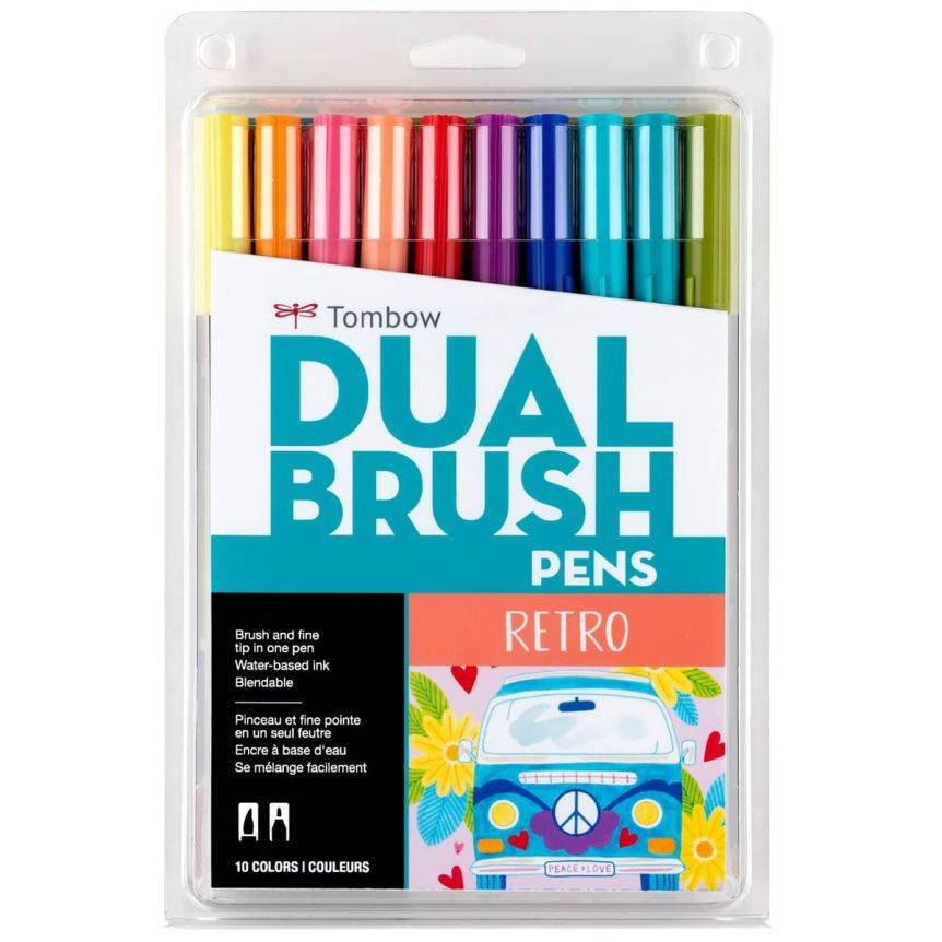 34 Double Tip Brush Pens Art Markers Artist Fine & Brush Pen Coloring  Markers
