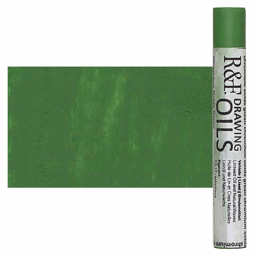 R&F Drawing Oil Stick - Chromium Oxide Green, 12 ml