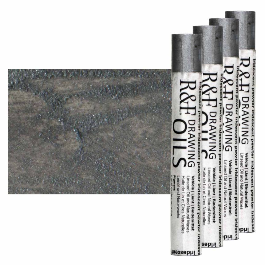 R&F Drawing Oil Stick - Iridescent Pewter, 12 ml (Box of 4)