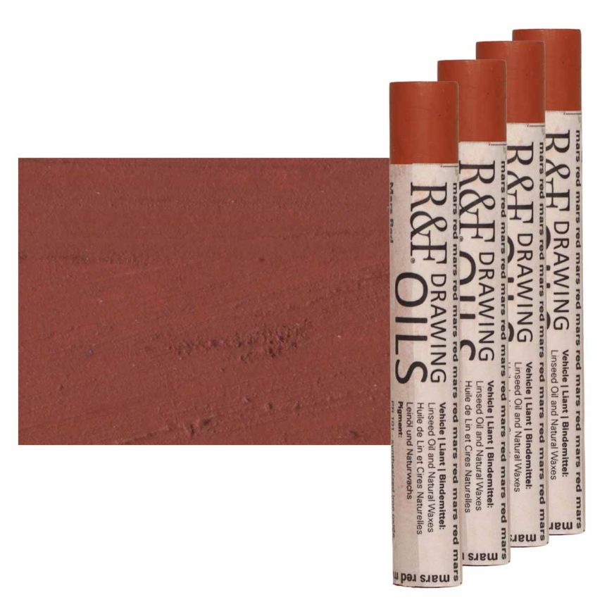 R&F Drawing Oil Stick - Mars Red, 12 ml (Box of 4)
