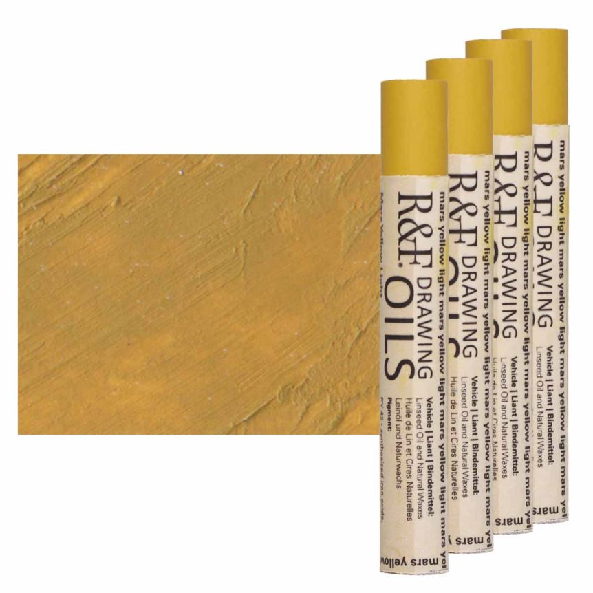 R&F Drawing Oil Stick - Mars Yellow Light, 12 ml (Box of 4)