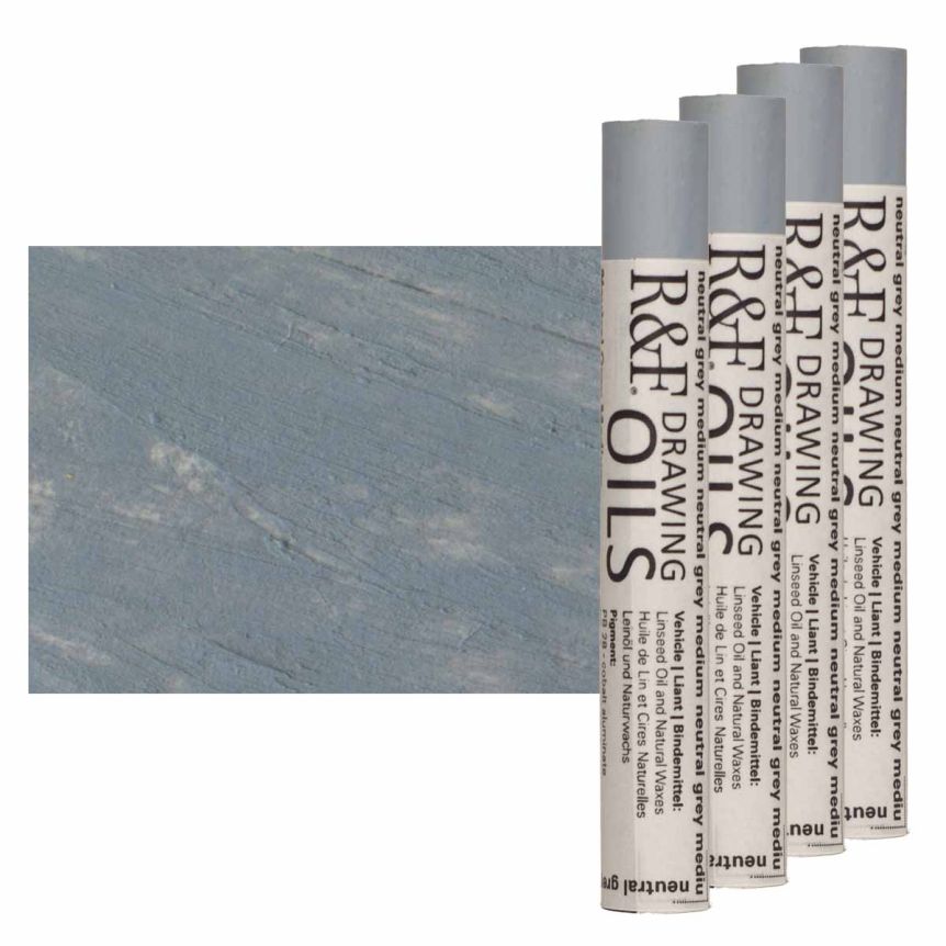 R&F Drawing Oil Stick - Neutral Grey Medium, 12 ml (Box of 4)