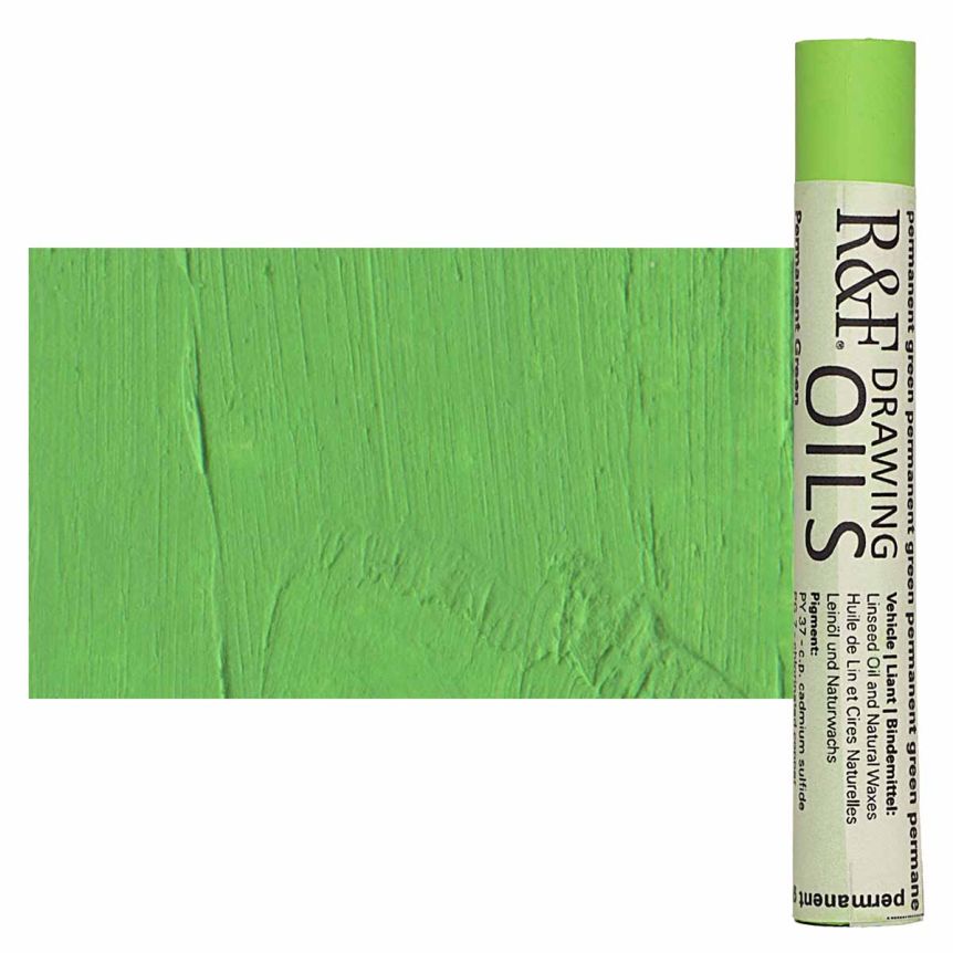 R&F Drawing Oil Stick - Permanent Green, 12 ml