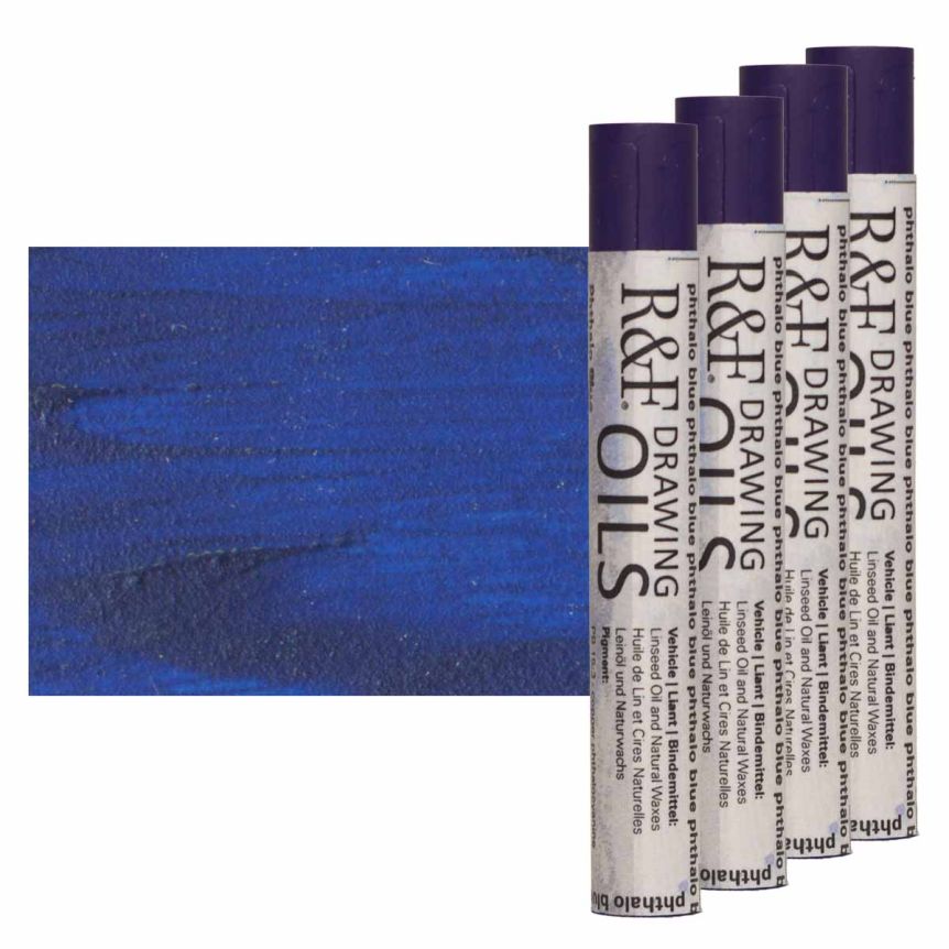 R&F Drawing Oil Stick - Phthalo Blue, 12 ml (Box of 4)