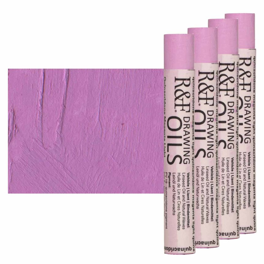 R&F Drawing Oil Stick - Quinacridone Magenta Light, 12 ml (Box of 4)