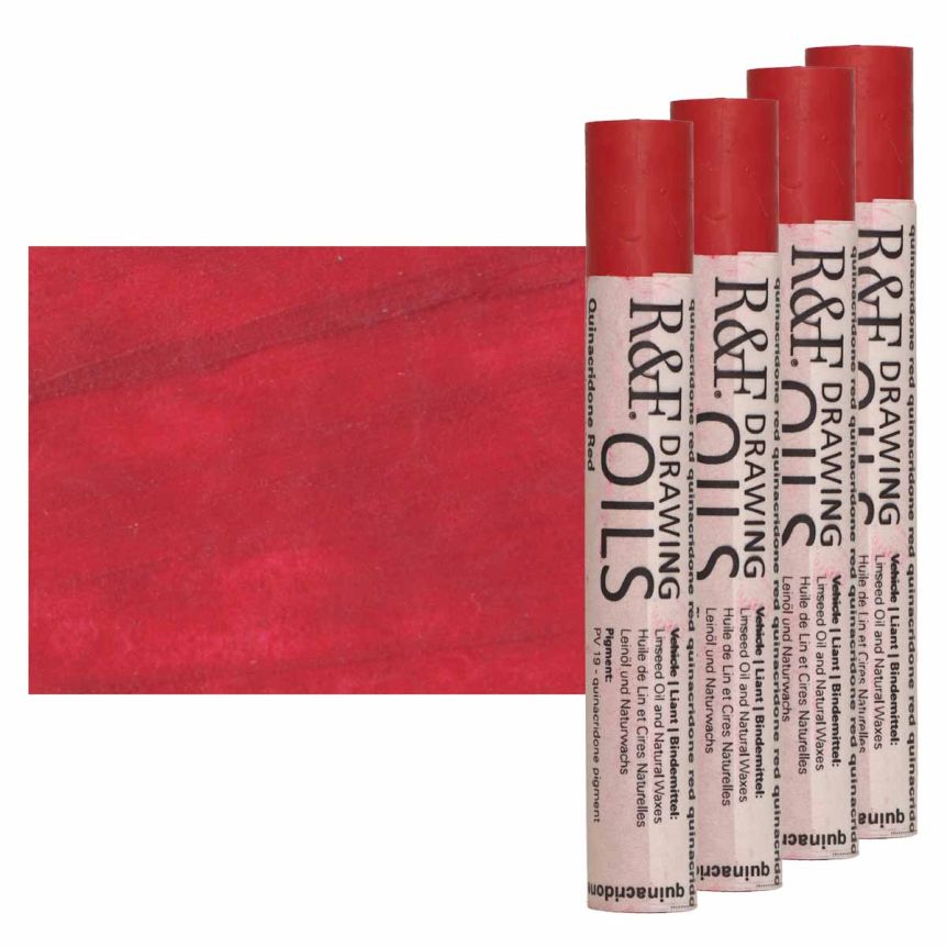 R&F Drawing Oil Stick - Quinacridone Red, 12 ml (Box of 4)