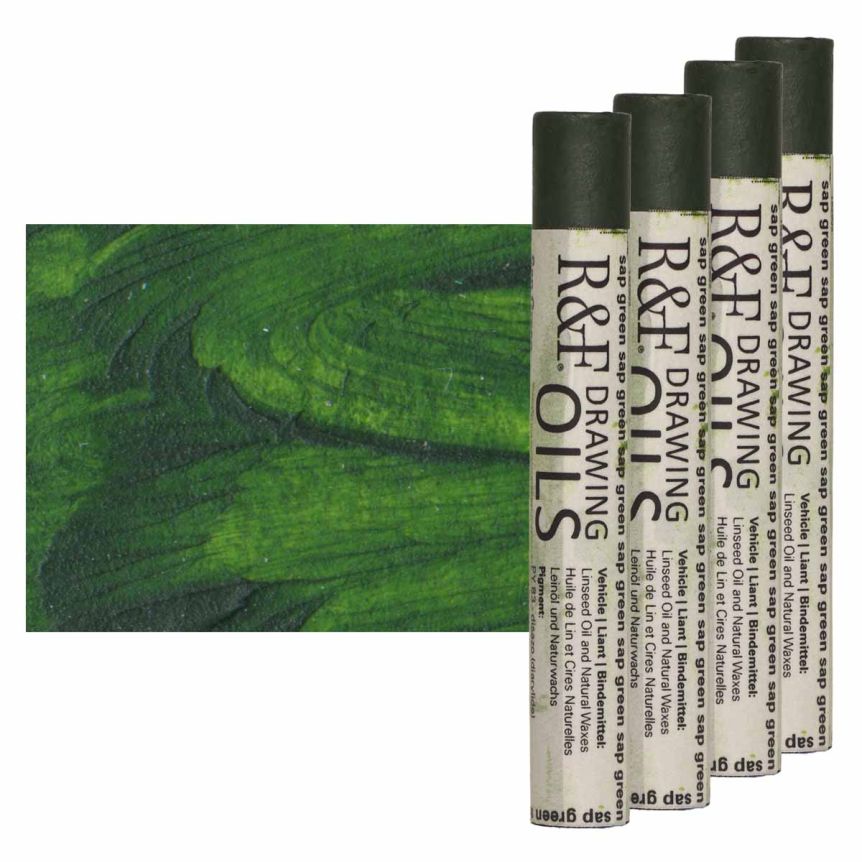 R&F Drawing Oil Stick - Sap Green, 12 ml (Box of 4)