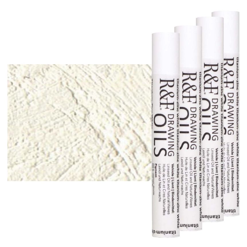 R&F Drawing Oil Stick Titanium Zinc White, 12 ml (Box of