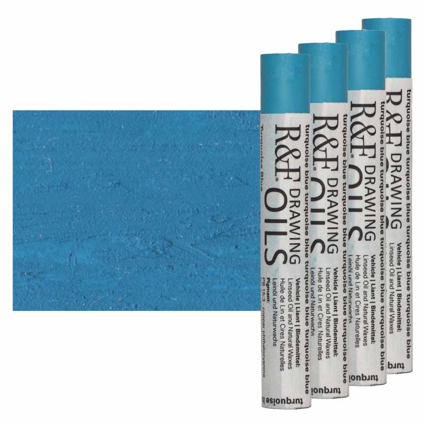 R&F Drawing Oil Stick - Turquoise Blue, 12 ml (Box of 4)