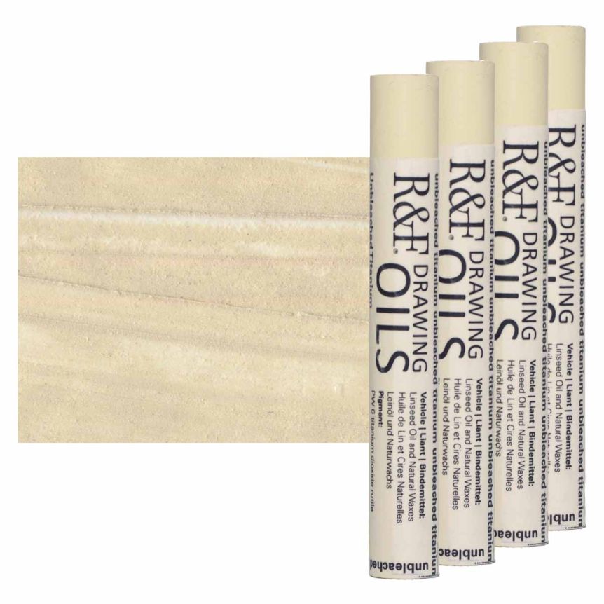 R&F Drawing Oil Stick - Unbleached Titanium, 12 ml (Box of 4)