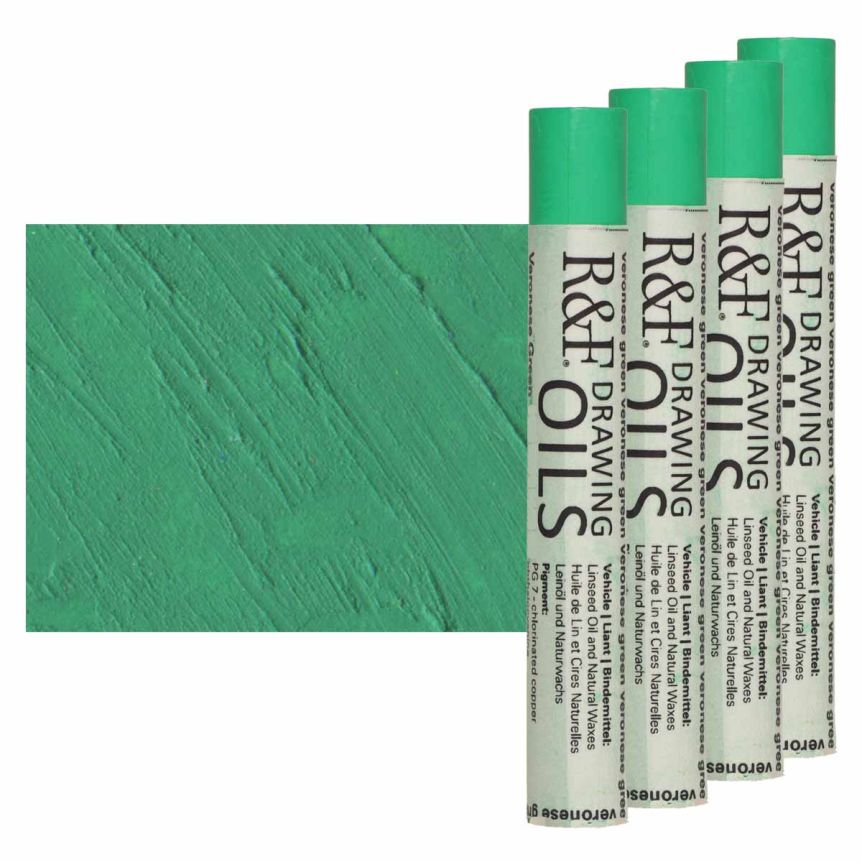 R&F Drawing Oil Stick - Veronese Green, 12 ml (Box of 4)