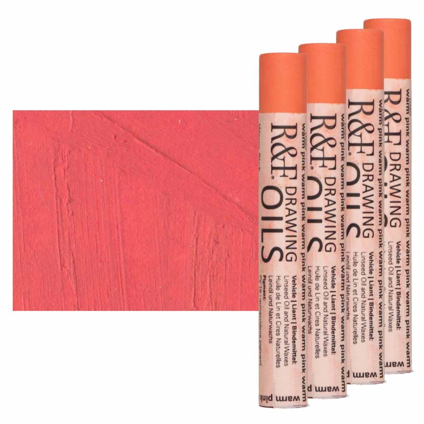 R&F Drawing Oil Stick - Warm Pink, 12 ml (Box of 4)
