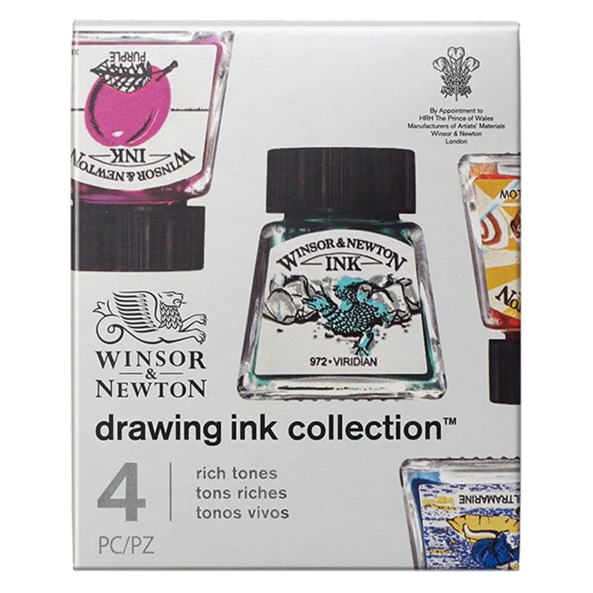 Winsor Newton Drawing Ink Rich Tones Set, 14ml (Set of 4) Jerry's