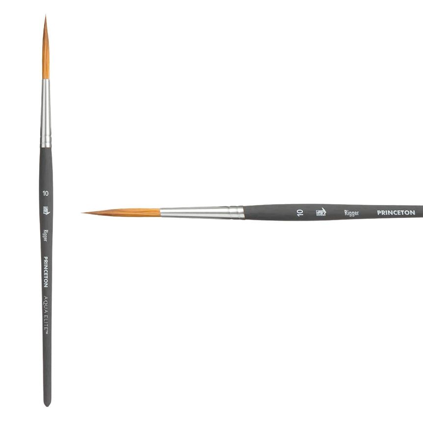 Princeton Aqua-Elite Series 4850 Synthetic Kolinsky Brush - Rigger, Short Handle, Size 10