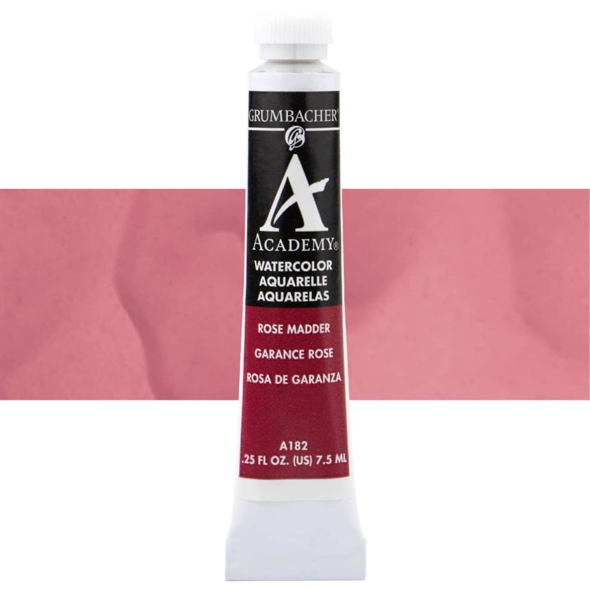 Grumbacher Academy Watercolor, Rose Madder Hue - 7.5 ml Tube