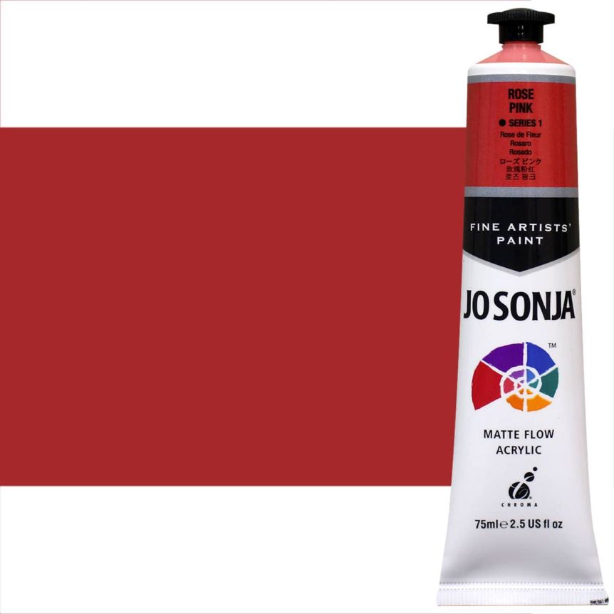 Jo Sonja Matte Flow Artist Acrylic - Rose Pink, 75ml Tube