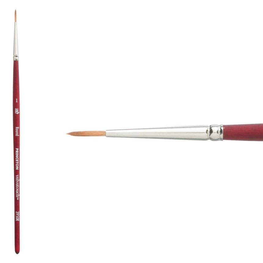 Princeton Velvetouch™ Series 3950 Synthetic Blend Brush #1 Round 