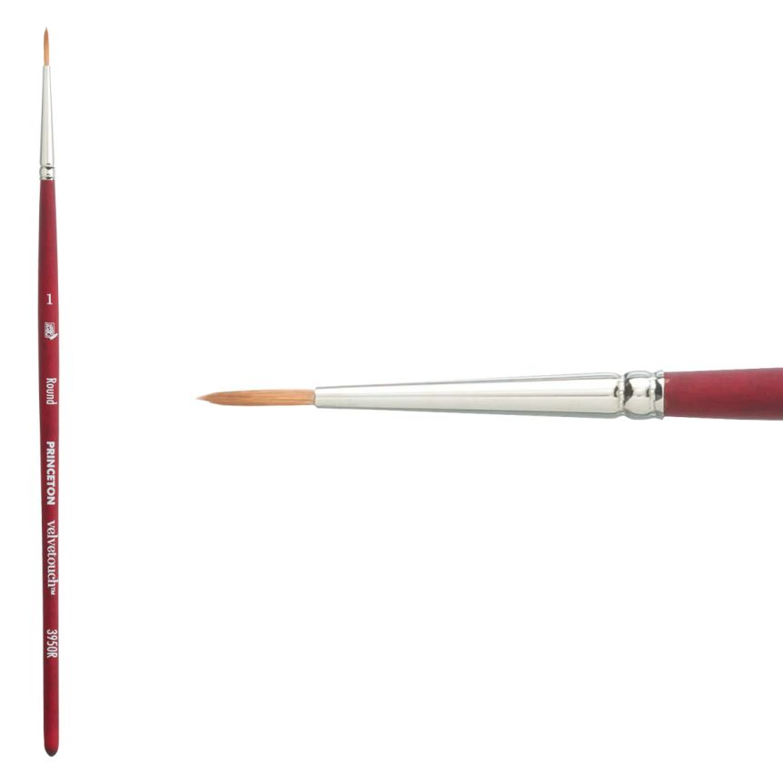 Princeton Velvetouch Series 3900 Synthetic Brush - Filbert, Long Handle, Size 10